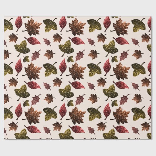 Funkelnd Blätter fallen herbstliche Glitzern ab Geschenkpapier (Flach)