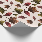 Funkelnd Blätter fallen herbstliche Glitzern ab Geschenkpapier (Ecke)