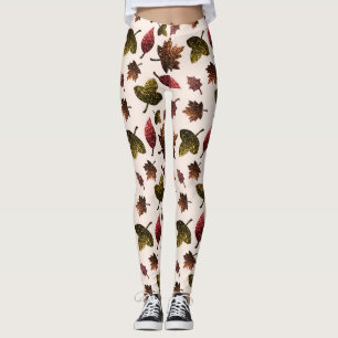 Funkelnd Blätter fallen herbstliche Glitzern ab Leggings