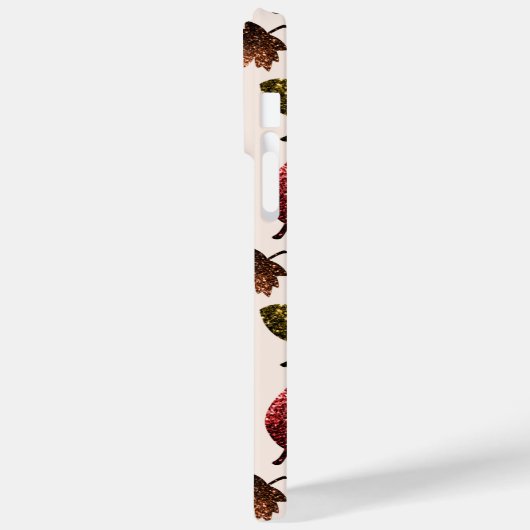 Funkelnd Blätter fallen Herbstmuster Monogramm Case-Mate iPhone Hülle (Rückseite / Links)