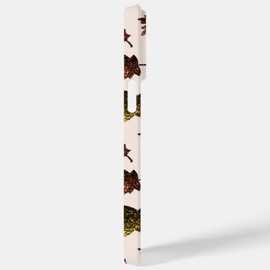 Funkelnd Blätter fallen Herbstmuster Monogramm Case-Mate iPhone Hülle (Rückseite / Rechts)