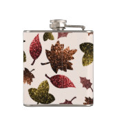 Funkelnd Blätter fallen Herbstmuster Monogramm Flachmann (Rückseite)