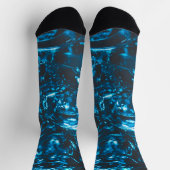 Funkelnd blaue Marmor abstrakt cool Socken (Oben)