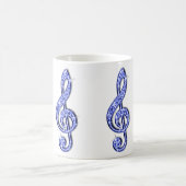 Funkelnd blaue Musiknote Kaffeetasse (Mittel)