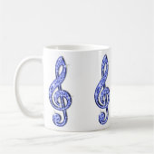 Funkelnd blaue Musiknote Kaffeetasse (Links)