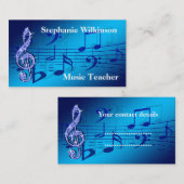 Funkelnd blaue Musiknote Visitenkarte (Vorne/Hinten)
