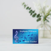 Funkelnd blaue Musiknote Visitenkarte (Stehend Vorderseite)