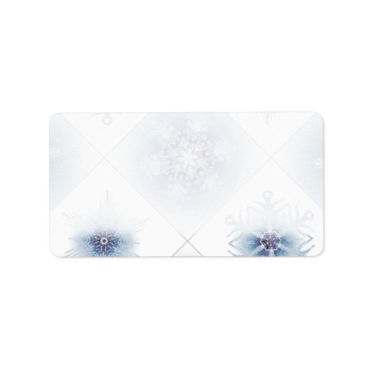 Funkelnd Blaue Schneeflocken Adressaufkleber (Vorne)