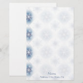 Funkelnd blaue Schneeflocken Briefpapier (Vorne/Hinten)