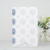 Funkelnd blaue Schneeflocken Briefpapier (Stehend Vorderseite)