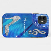Funkelnd blaue/silberne Musik-Anmerkung u. Case-Mate iPhone Hülle (Rückseite (Horizontal))