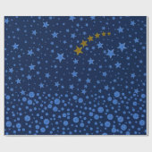 Funkelnd blaue Sterne auf blau Geschenkpapier (Flach)