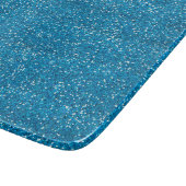 Funkelnd blauer u. silberner Glitzer Schneidebrett (Ecke)