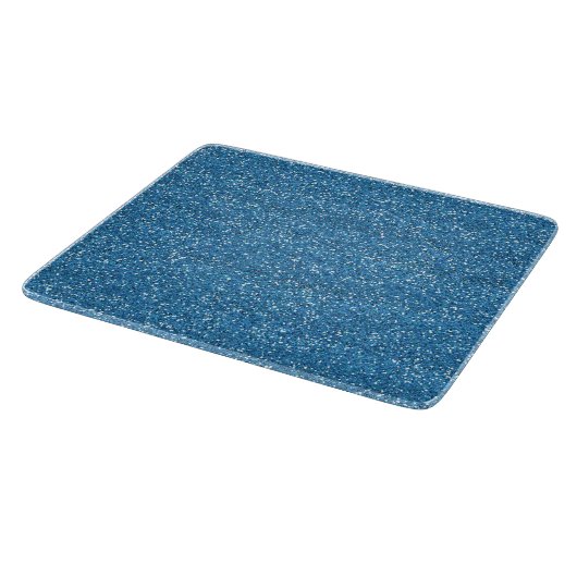 Funkelnd blauer u. silberner Glitzer Schneidebrett (Ecke)