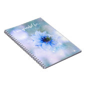 Funkelnd Blue Blume Dankesblatt Notizblock (Rechte Seite)