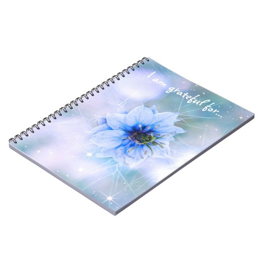 Funkelnd Blue Blume Dankesblatt Notizblock (Linke Seite)