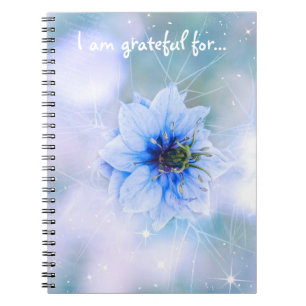 Funkelnd Blue Blume Dankesblatt Notizblock