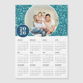 funkelnd Blue Custom Foto Magnetic Calendar 2026 Magnetkarte