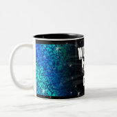 Funkelnd Blue Glitzer Wellds Bester Vater Magical Zweifarbige Tasse (Links)