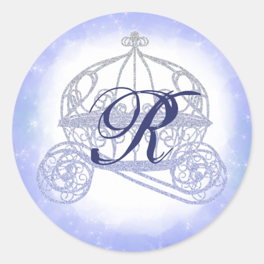 Funkelnd Blue Princess Carriage Stickers (Vorderseite)