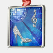 Funkelnd Blue/Silber-Musiknote und Stiletto Heel Ornament Aus Metall (Links)