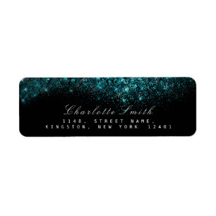 Funkelnd Blue Türkise Ocean Black Glitzer UAWG