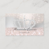Funkelnd Blush Glitzern Makeup Artist Silver Royal Terminkarte (Vorderseite)