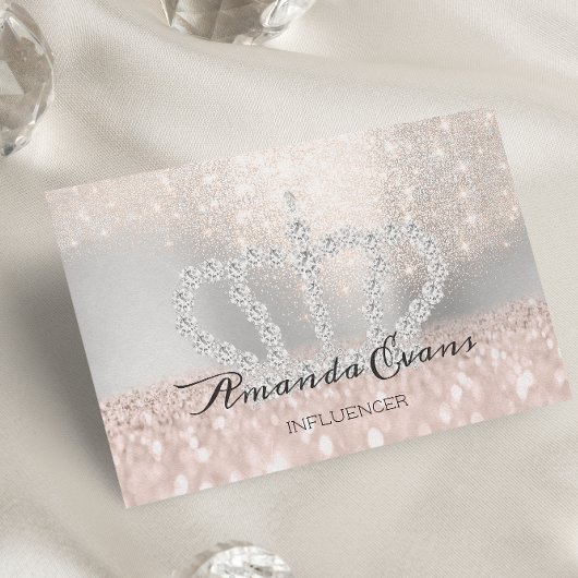 Funkelnd Blush Glitzern Makeup Artist Silver Royal Terminkarte