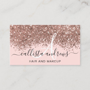 Funkelnd Blush Pink Rose Gold Confetti Glitzer Visitenkarte