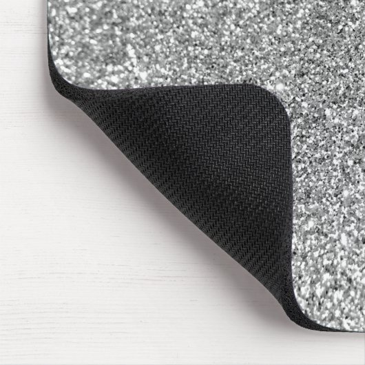Funkelnd Bokeh Imitate Silver Glitzer Mousepad (Ecke)