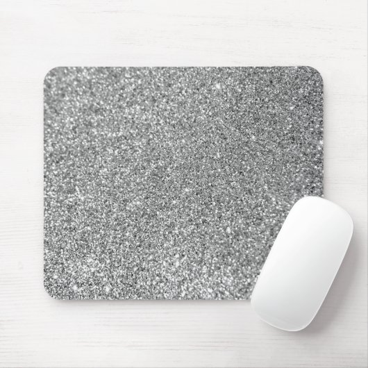 Funkelnd Bokeh Imitate Silver Glitzer Mousepad (Mit Mouse)