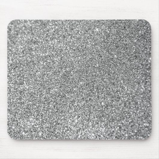 Funkelnd Bokeh Imitate Silver Glitzer Mousepad (Vorne)