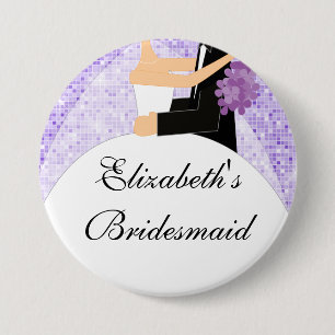 Funkelnd Braut-Brautjungfern-Knopf/Button lila Button