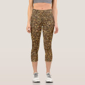 Funkelnd Bronze-Glitzer Capri Leggings (Vorderseite)