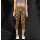 Funkelnd Bronze-Glitzer Capri Leggings