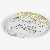 Funkelnd Brunch und Bubbly Pappteller (Schrägansicht)