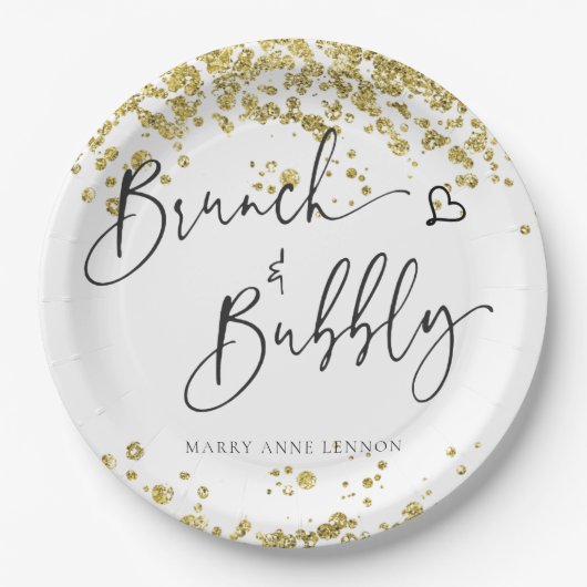 Funkelnd Brunch und Bubbly Pappteller (Vorderseite)