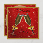 Funkelnd Bubbly Champagne Flutes Party Einladung (Vorne/Hinten)