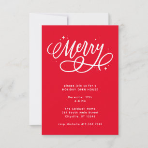 Funkelnd Bubbly Script Merry Holiday Einladung