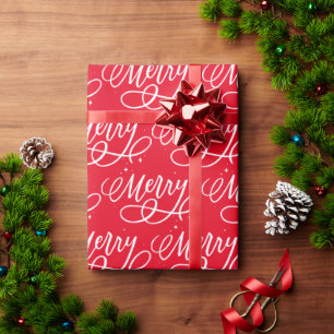 Funkelnd Bubbly Script Merry Holiday Geschenkpapier