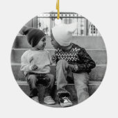 Funkelnd Bubbly Script Merry Holiday Keramik Ornament (Hinten)