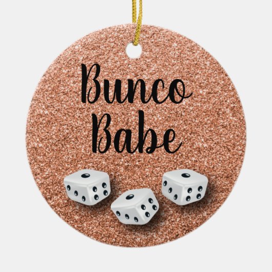 Funkelnd Bunco Baby-Imitat-Rosen-GoldGlitzer Keramikornament (Vorne)