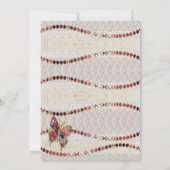 Funkelnd Butterfly, Lace & Parchment-Hochzeit Einladung (Rückseite)