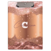 Funkelnd Chic Glitzer Imitate Foil Rose Gold Glam Klemmbrett (Vorderseite)