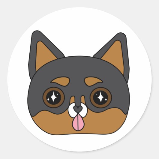 Funkelnd Chihuahua Runder Aufkleber (Vorderseite)