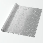 Funkelnd Confetti Laurel Floral Silver Diamonds Geschenkpapier (Ungerollt)