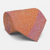 Funkelnd Coral Orange Pink Glitzer Glittery Muster Krawatte (Gerollt)