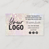 Funkelnd Dank für Ihre Einkaufskarten Visitenkarte (Rückseite)