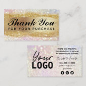 Funkelnd Dank für Ihre Einkaufskarten Visitenkarte (Vorne/Hinten)