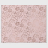 Funkelnd Diamanten Blush Damask Pink Rose Gold Geschenkpapier (Flach)